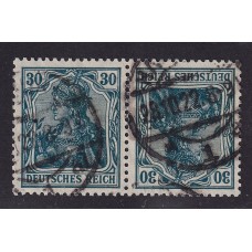 ALEMANIA 1921 ESTAMPILLAS SE-TENANT ZUSAMMENDRUCKE USADAS QUE SON MUCHO MAS ESCASAS MI. K 2 20 €